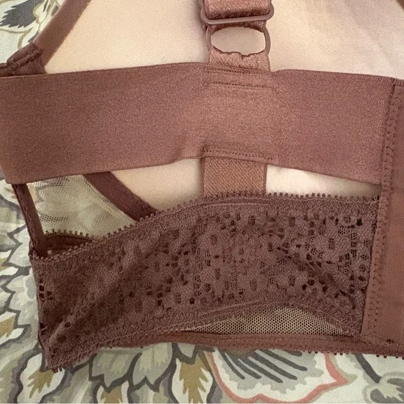 Victoria’s Secret Elegant Mauve Lace Very Sexy Push-up Bra Size 36B Padded Mesh - Picture 4 of 10